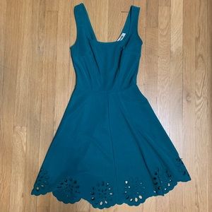 ModCloth fit and flare dress with die-cut accent